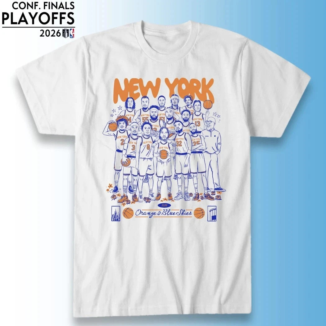 2026 NBA Orange & Blue Skies Team Caricatures t-shirt