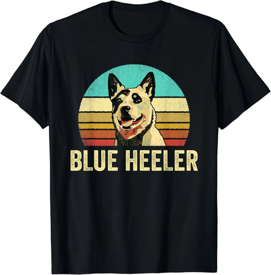 Vintage Blue Heeler Shirt Dog Sunset Gift Unisex T-Shirt