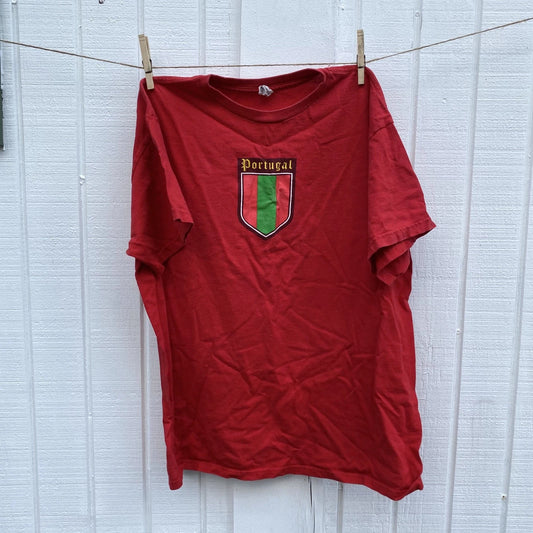 Vintage DELTA PRO WEIGHT 90s Portugal Soccer Shirt Soccer Futbol Large Cotton