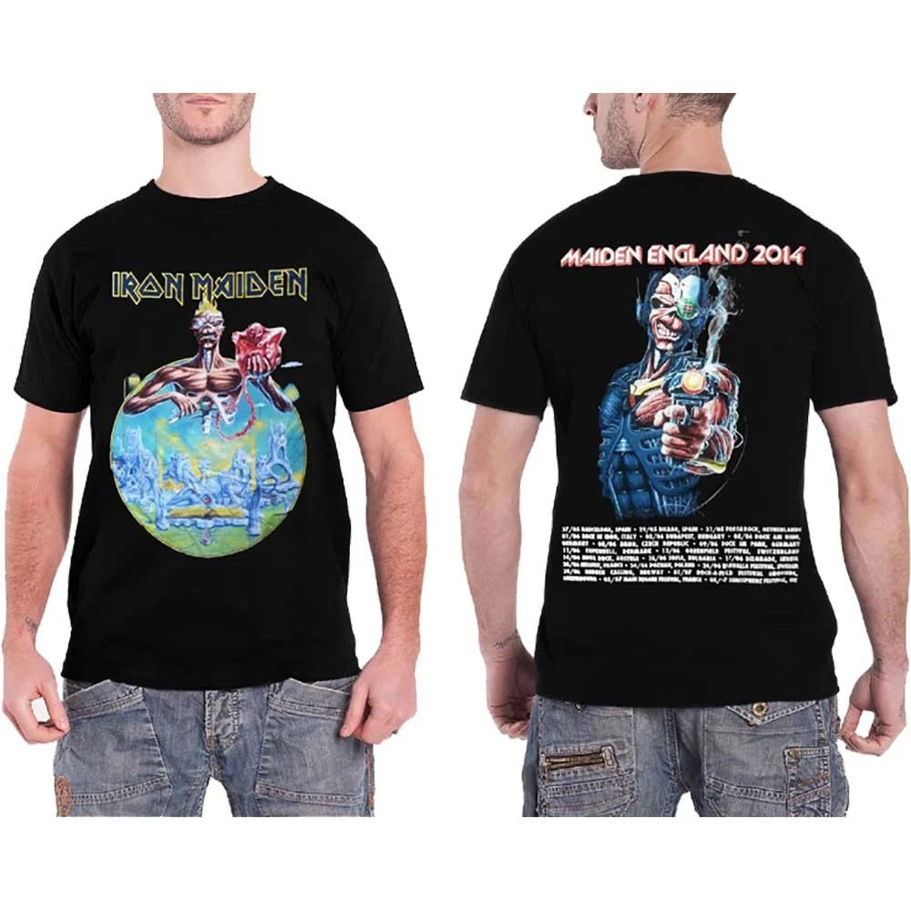 Iron Maiden T-Shirt: England 2014 Tour (Back Print) OFFICIAL NEW