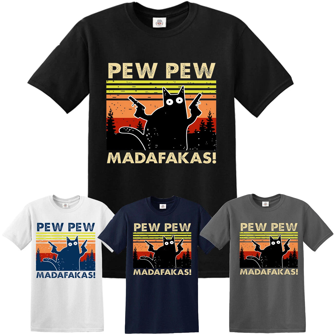 Pew Madafakas Vintage Funny Cat Retro Cat Christmas Gift Mens Ladies