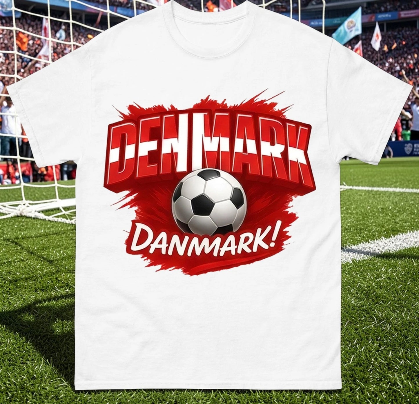 Danmark Football T-Shirt, Danish Football Fan Tee, Denmark retro football shirt