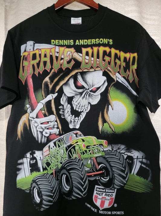 GRAVE DIGGER ON A HEAVYWEIGHT SHAKA T SHIRT "MODERN