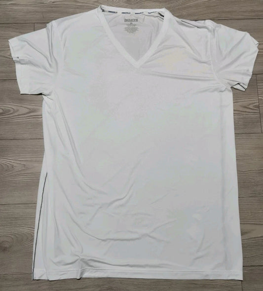 Duluth Trading Armachillo Short Sleeve Shirt V Neck Mens Size XL White