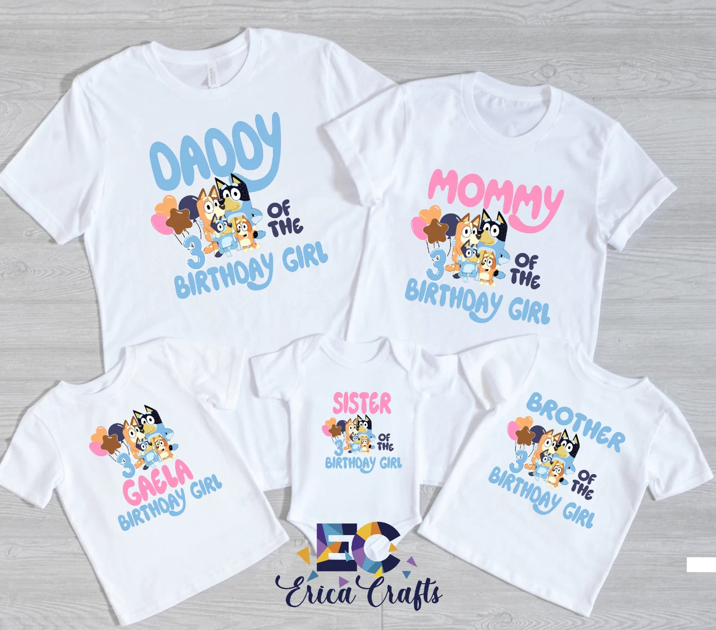 Bluey Birthday Shirt, Custom boy Bluey Shirt, Birthday Shirt for Boy and Girl