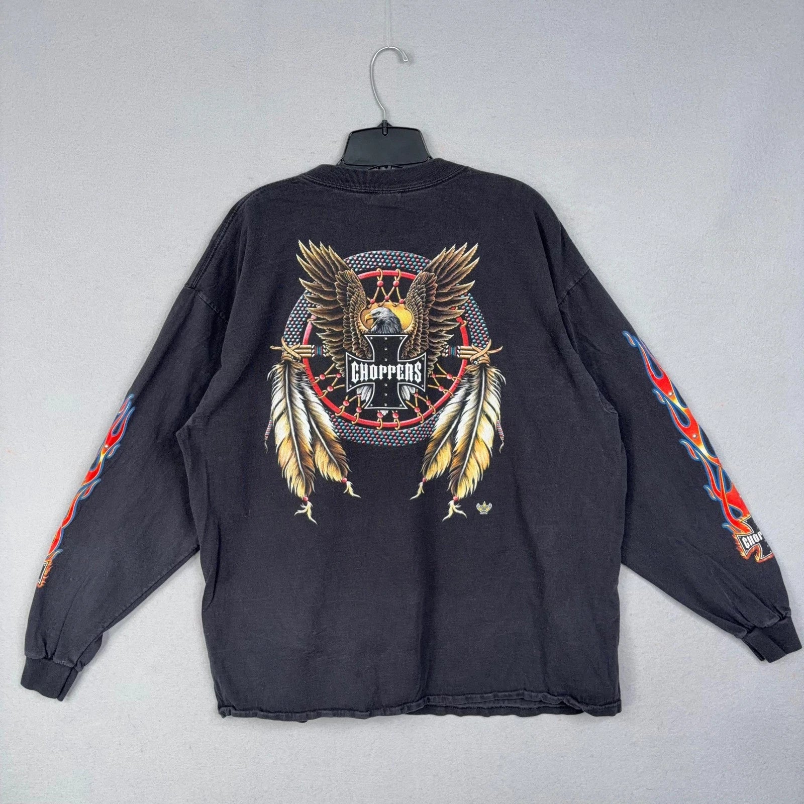 Vintage Y2K Choppers Shirts 2XL Eagle Flames Biker Motorcycle Johnnys Metal