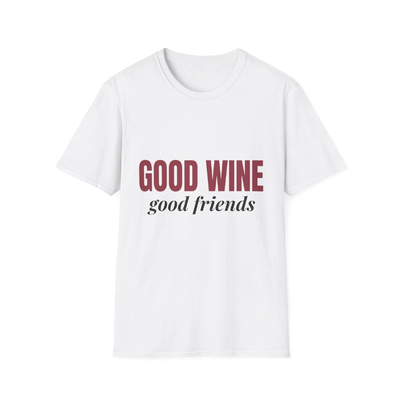 Good Wine Good Friends T Shirt Women Funny Wine Slogan Vintage Graphic Tee Gift