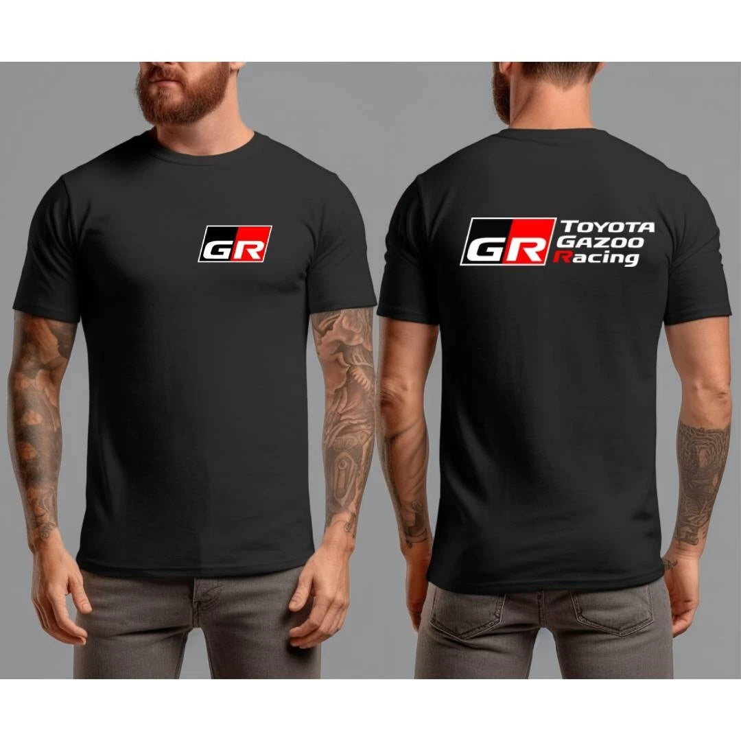 Toyota GR Gazoo Racing Logo Tshirt Front and Back Unisex Black Tee T-Shirt  L