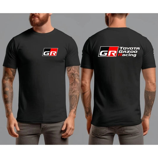 Toyota GR Gazoo Racing Logo Tshirt Front and Back Unisex Black Tee T-Shirt  L