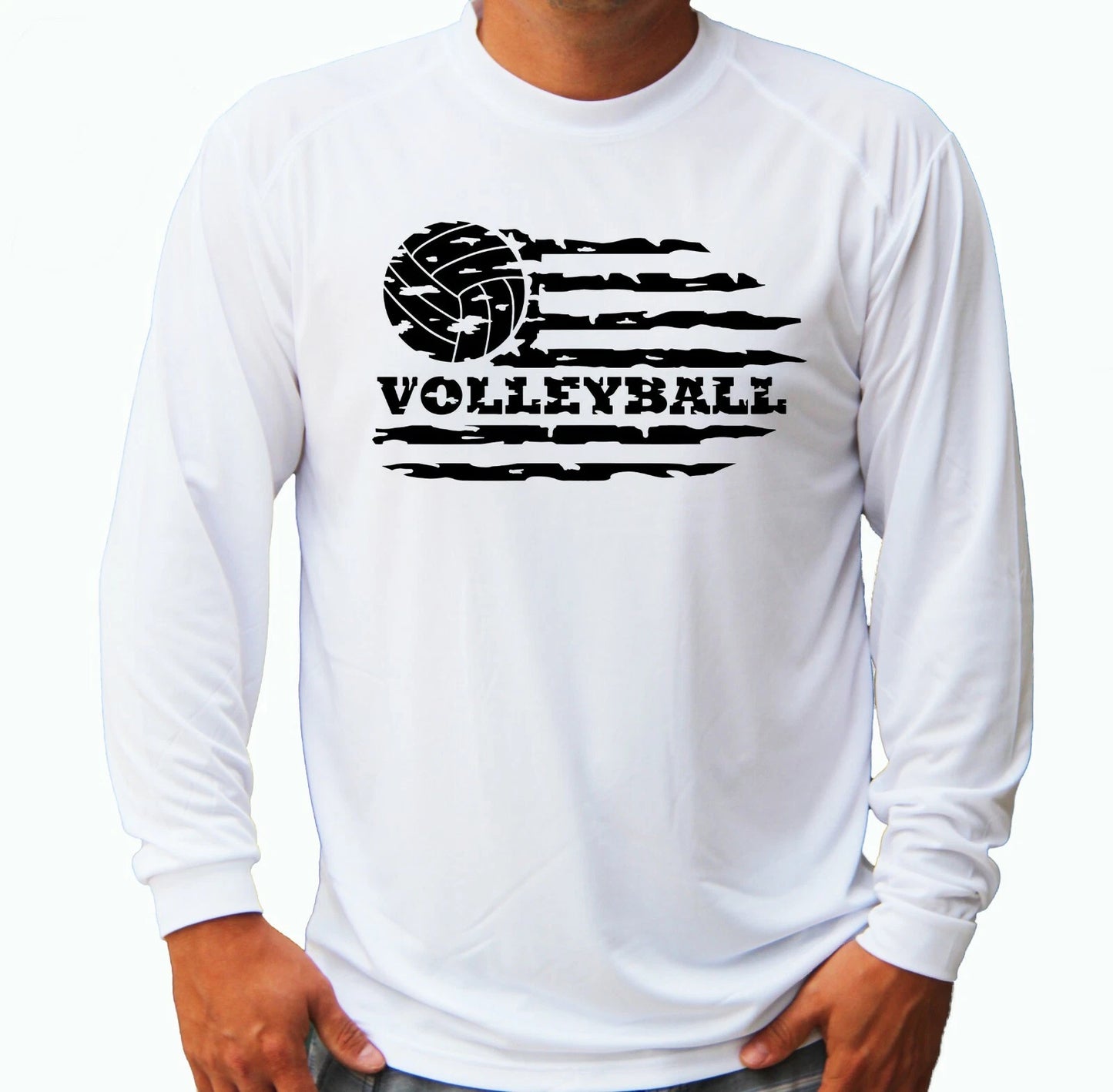 Volleyball Flag Beach Boat Sport Long Sleeve UPF 30 T-Shirt Sun UV Protection
