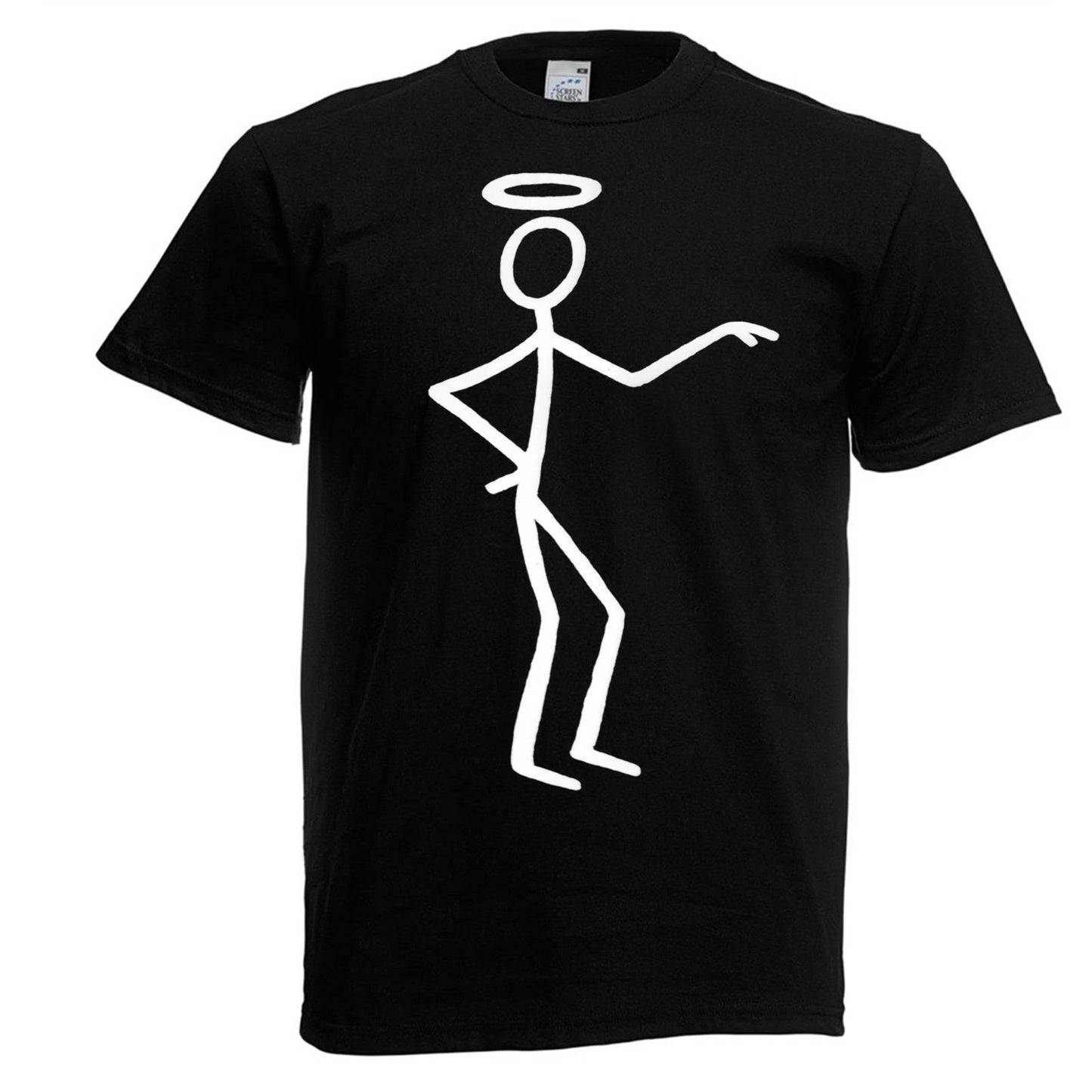 Mens Saint Simon Templar 1970s Stickman Spy Thriller TV Black Unisex T-Shirt