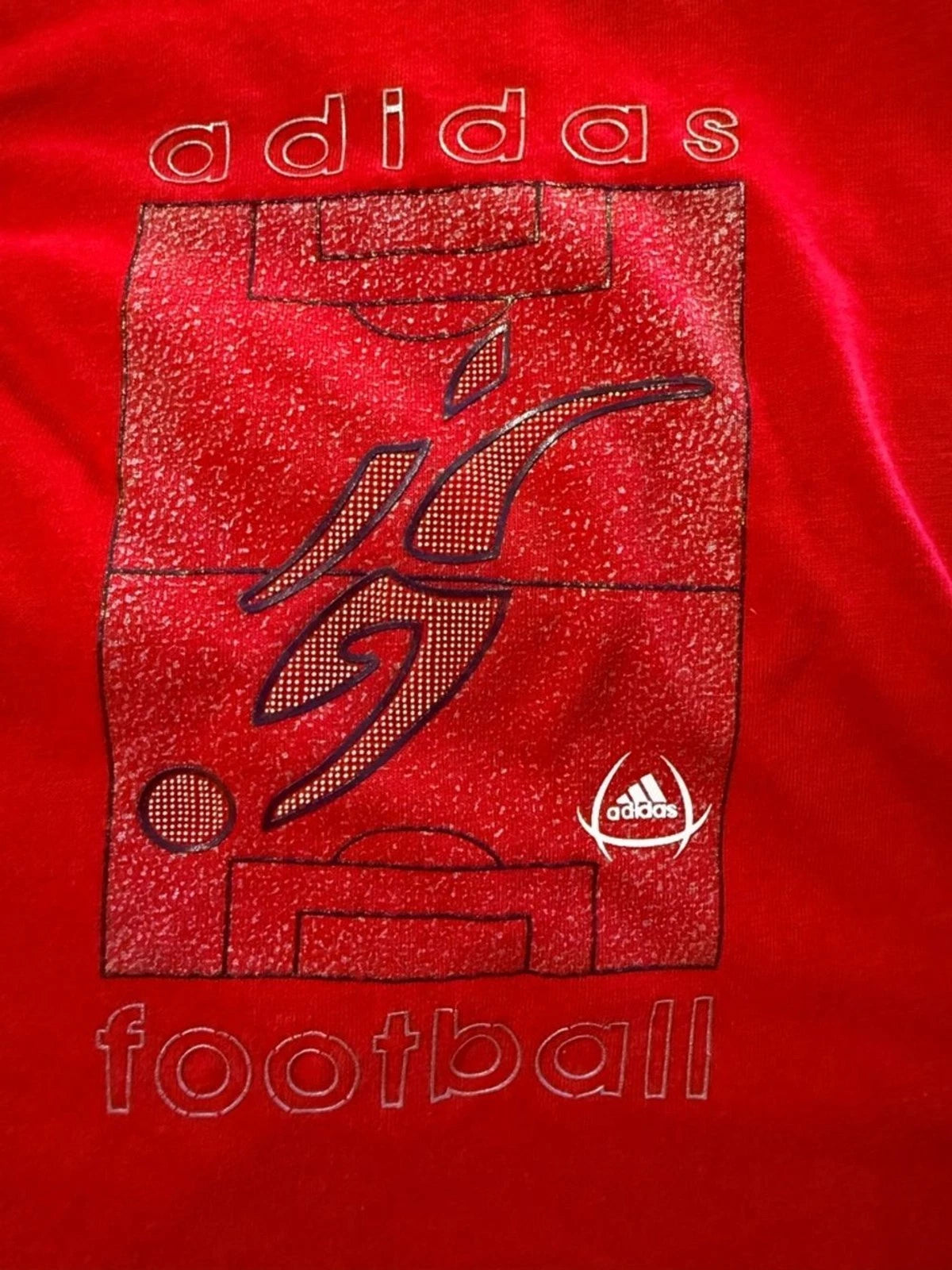 Vintage 2000s Adidas Soccer Graphic Tee Red Mens XL Y2K