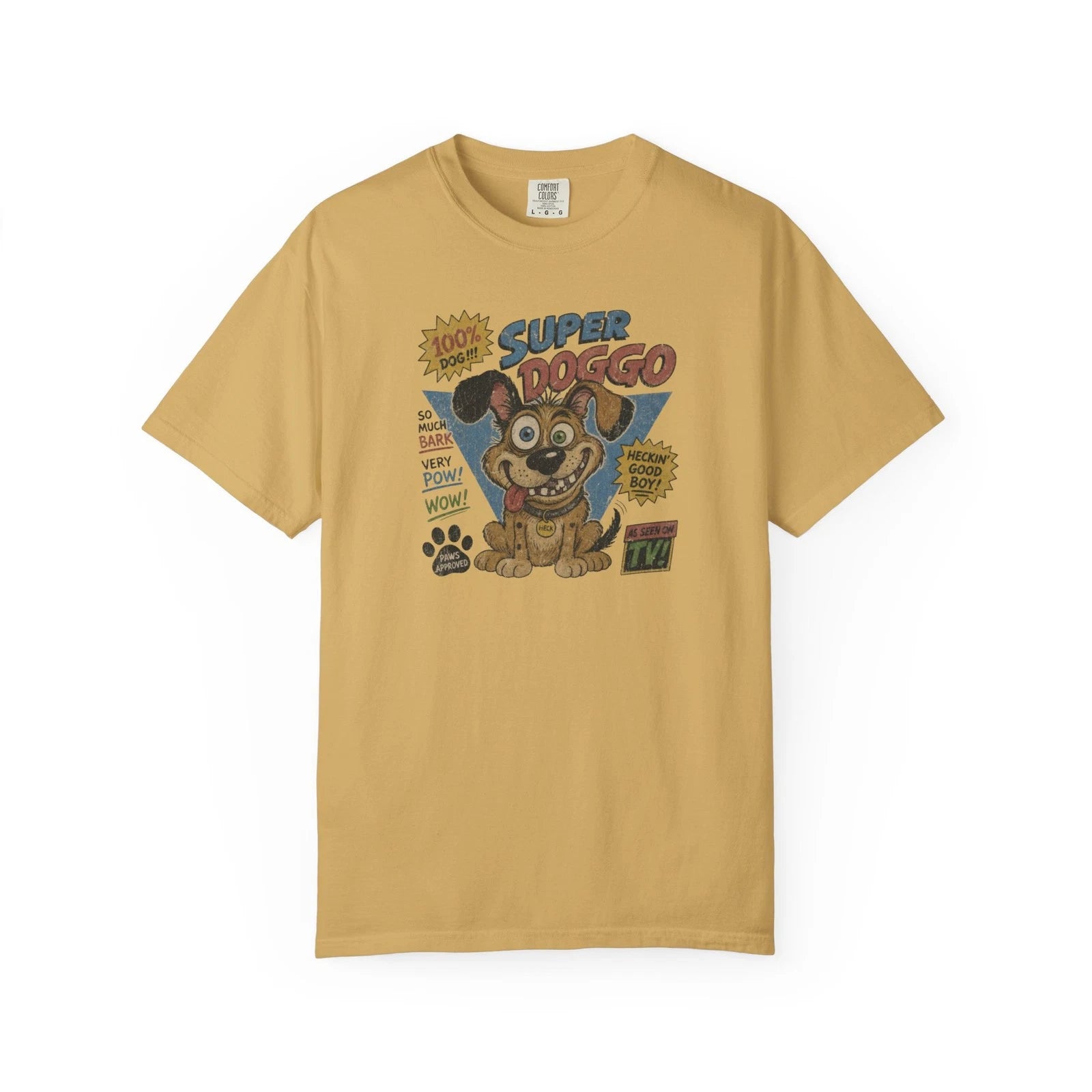 Super Doggo Comic Art T-Shirt, Retro Puppy Graphic Tee,Custom Funny Shirt,Cotton