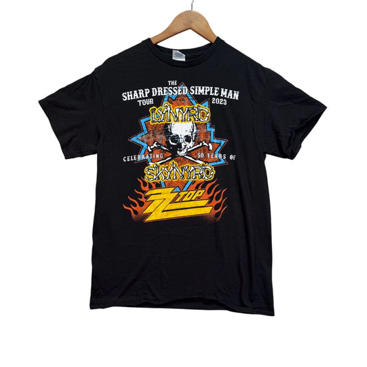 Original ZZ Top The Sharp Dressed Simple Man Tour Double Sided Skynyrd T Shirt M