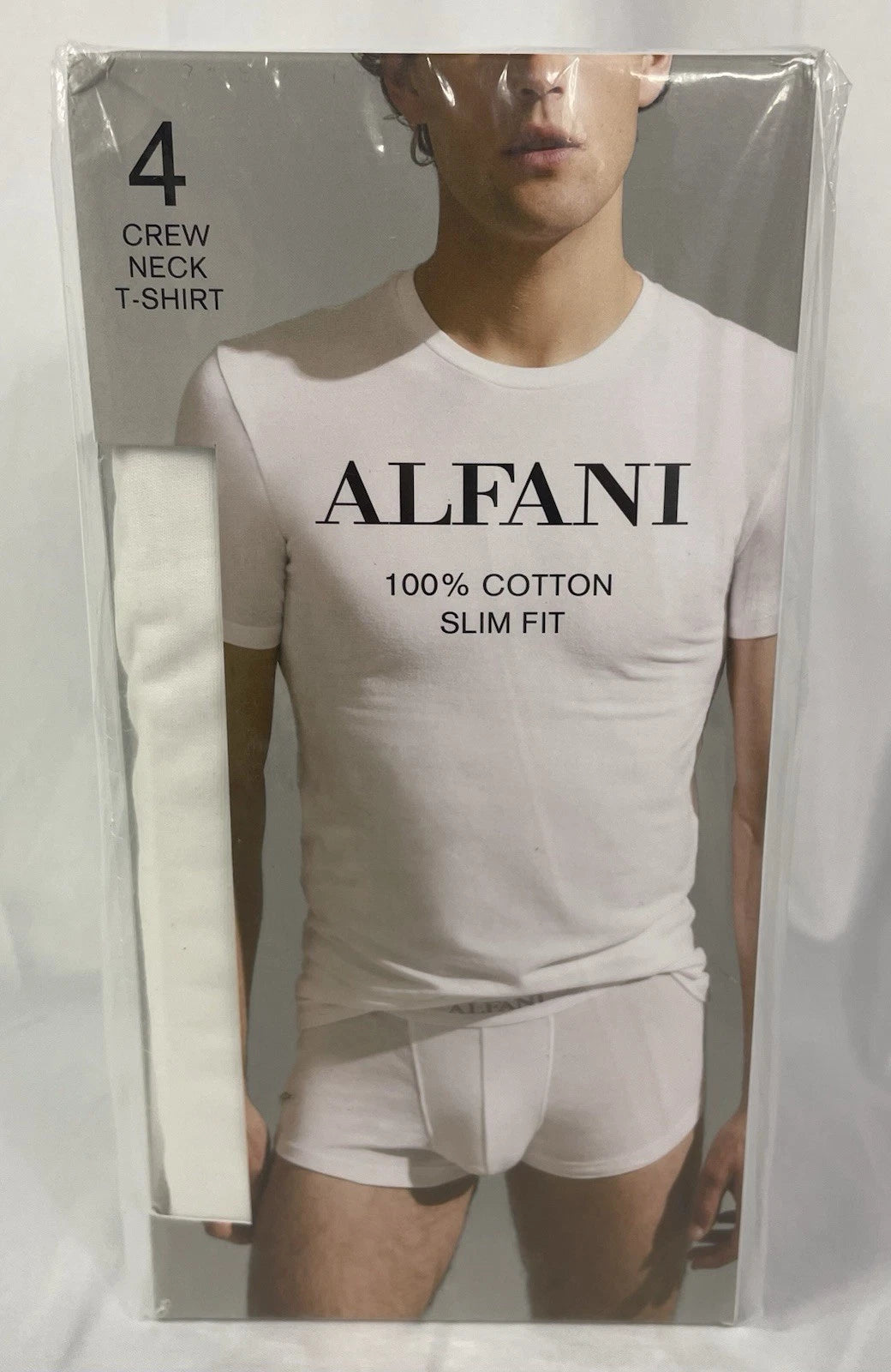 ALFANI Men's XXL 4-Pack Slim-Fit Solid Cotton Undershirts 4 Total Shirts NWT