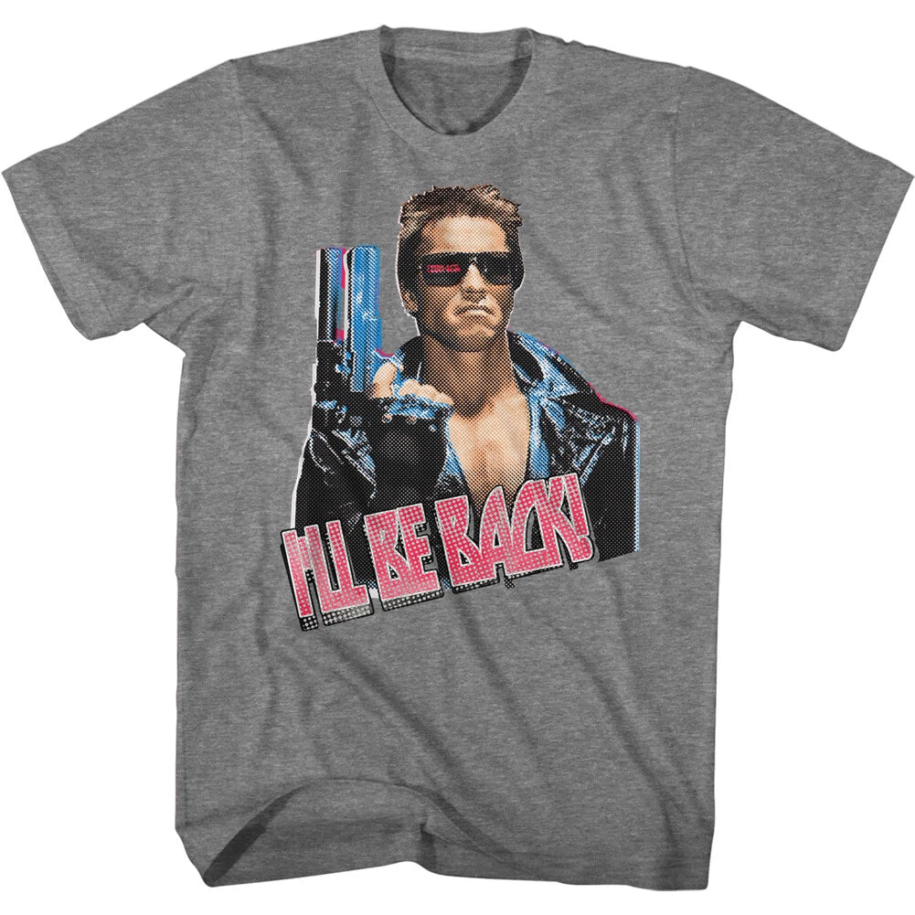 The Terminator 80's Movie Full Color Schwarzenegger I'll Be Back Men's T Shirt