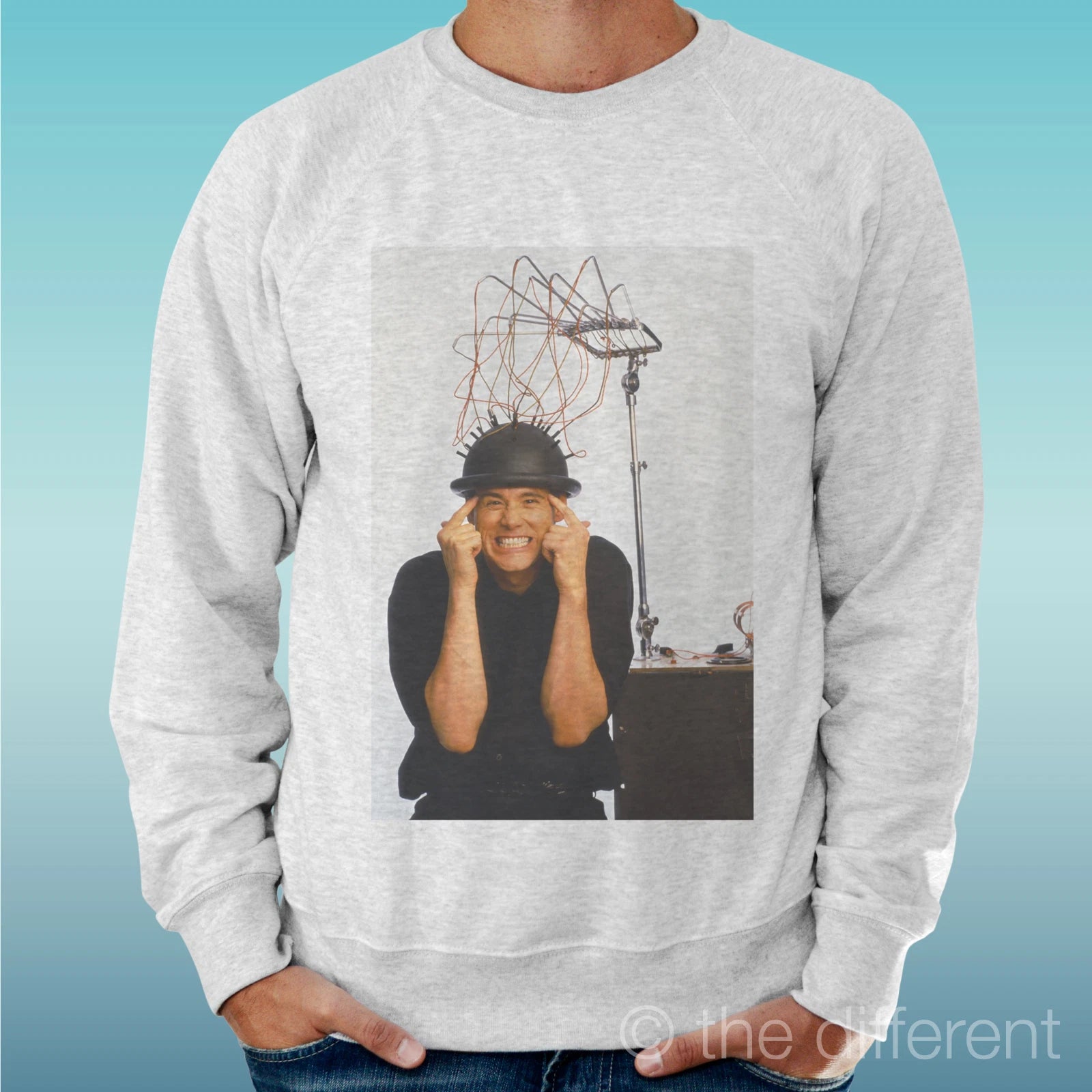 Felpa Man Light Sweater Light Grey " Jim Carrey Film Movie Funny "