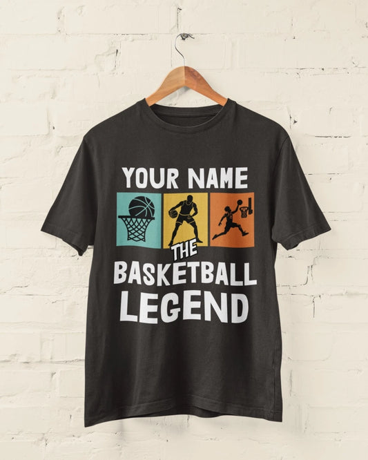 Personalised Basketball Legend T‑Shirt Add Name Unisex S–6XL