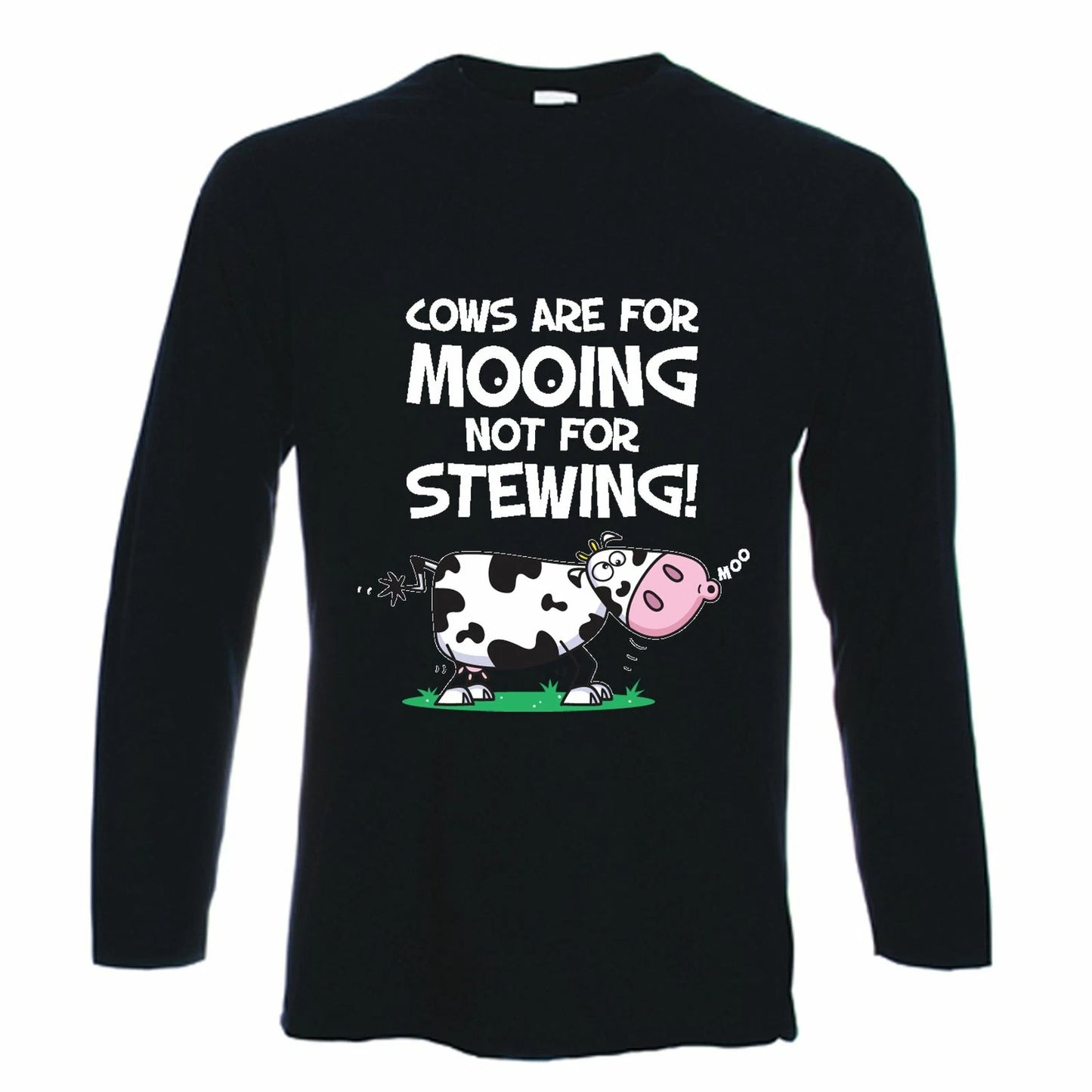 Vegetarian Cows Are For Mooing Long Sleeve T-Shirt - Vegan Gift Present