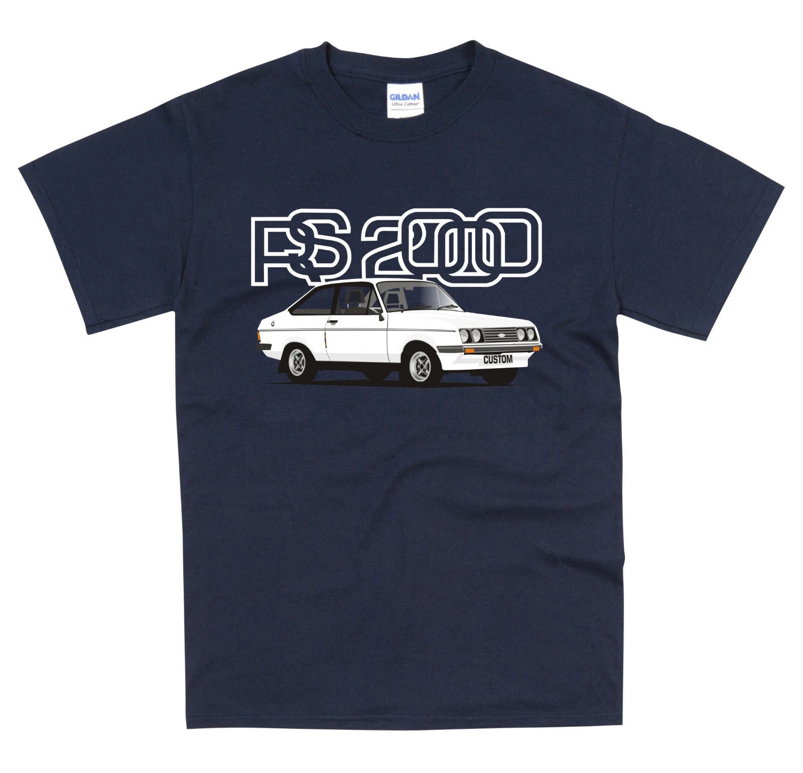 Ford RS2000 Mk2 Custom T Shirt White Classic Car Retro s - 5XL