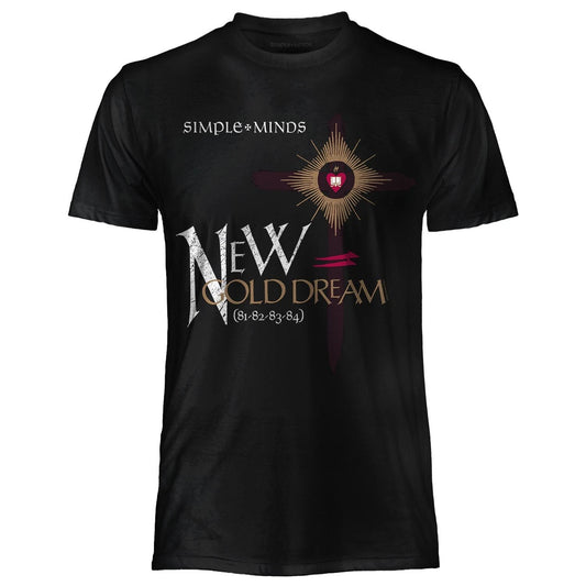 Simple Minds Official T-Shirt Jersey Original T-Shirt Black New Gold Dream