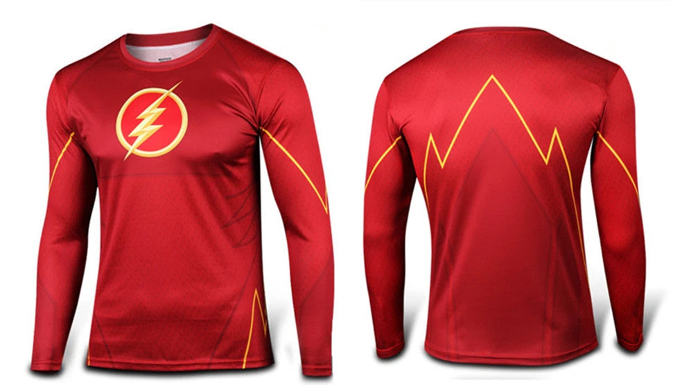 The Flash Costume Tee Short Sleeve Long Sleeve Men's T-Shirt Sports Jersey