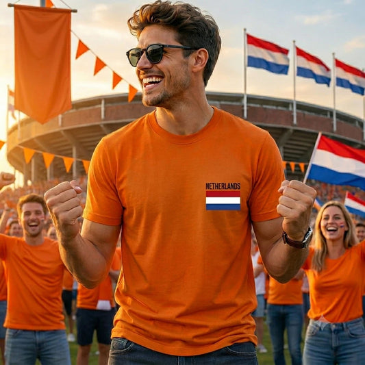 Netherlands Flag T Shirt, Dutch Pride Holland Football Fan Gift