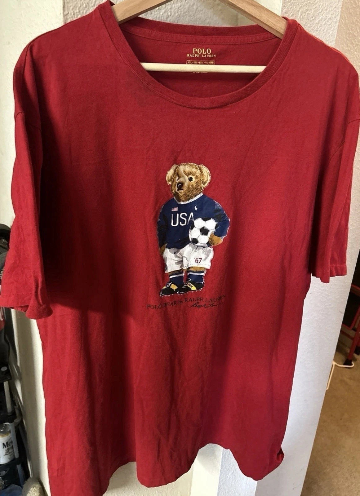 Mens Soccer Themed Polo Bear T-Shirt by Polo Ralph Lauren (Rare)