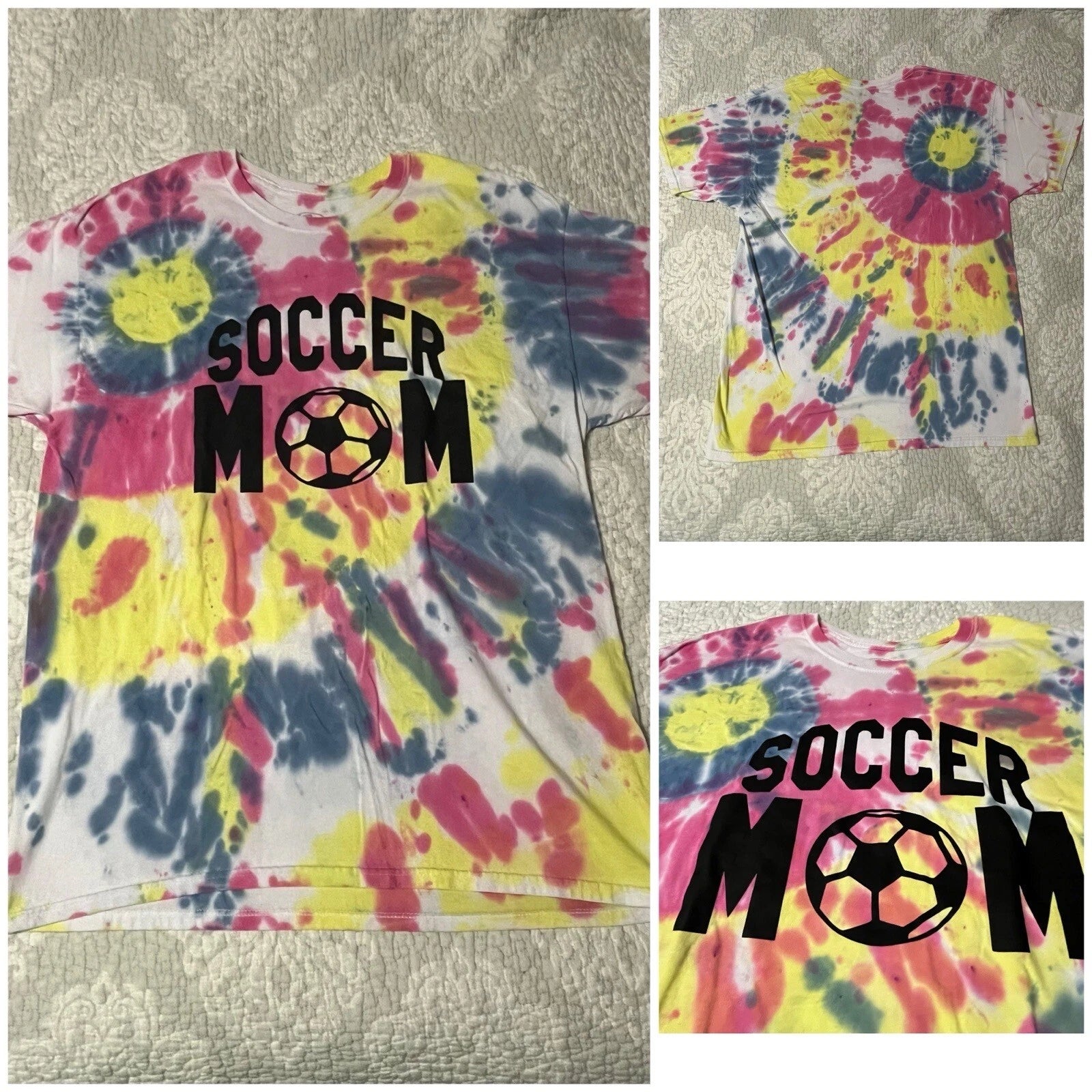 PERFECT Soccer Mom Tie-dye Shirt size Large Mens / XXL Womens WORN ONCE!