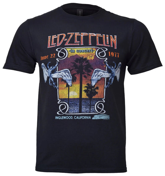 Official Led Zeppelin T Shirt Inglewood In Concert 77 Robert Plant New S To 2XL