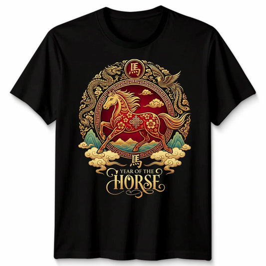 Lunar Chinese New Year 2026 Year of The Horse Men Women T Shirt Red Apparel