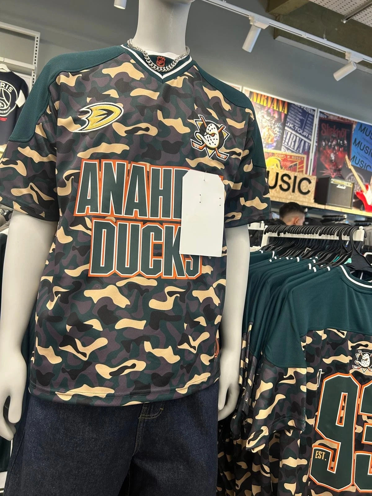 NHL Anaheim Ducks 93 Camo Men's Mesh Jersey T-Shirt PRIMARK UK XS-2XL new tag