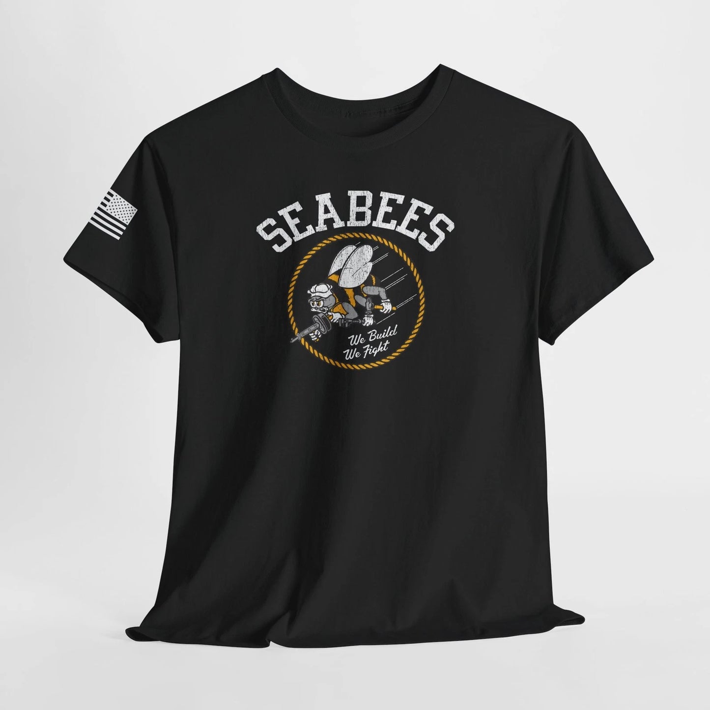 Seabees WWII Navy History Buff Patriotic USA Military T-Shirt | 5 Colors