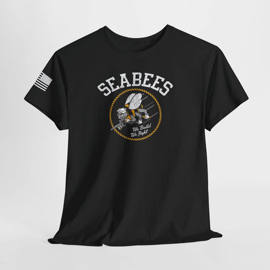 Seabees WWII Navy History Buff Patriotic USA Military T-Shirt | 5 Colors