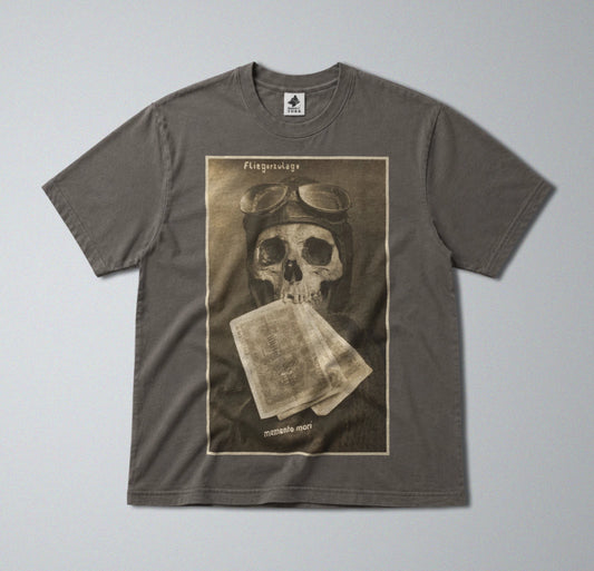100% Cotton Tee - Regular Fit - Unisex - WW1 Memento Mori Print - Macabre Skull