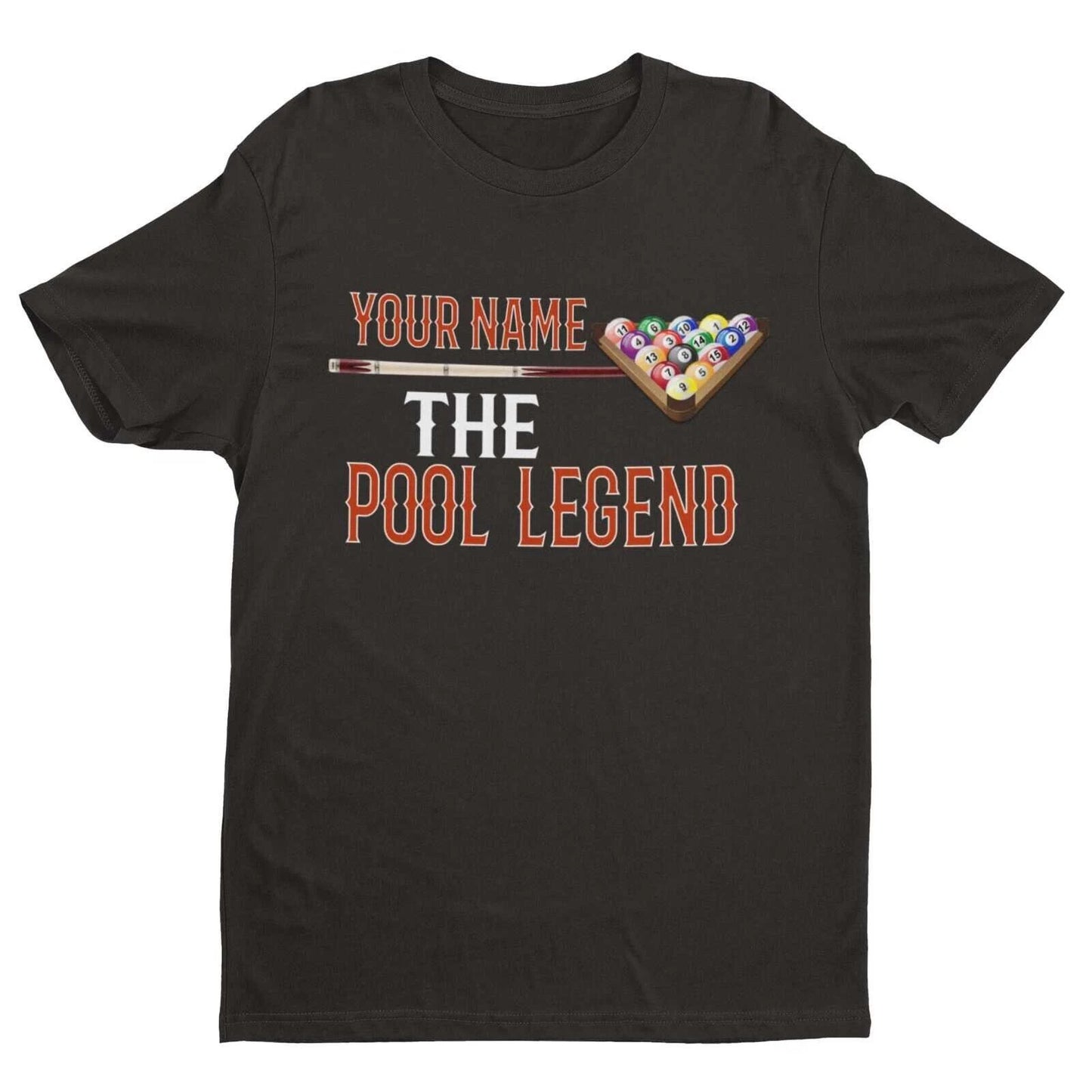 PERSONALISED Pool T Shirt YOUR NAME The POOL LEGEND Gift Idea Player Pub Funny