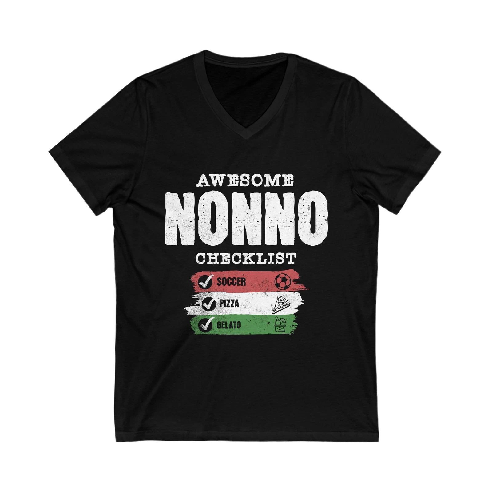 Italian Flag V-Neck Tee Gift For Nonno Soccer Coach Fathers Day Gift Shirt