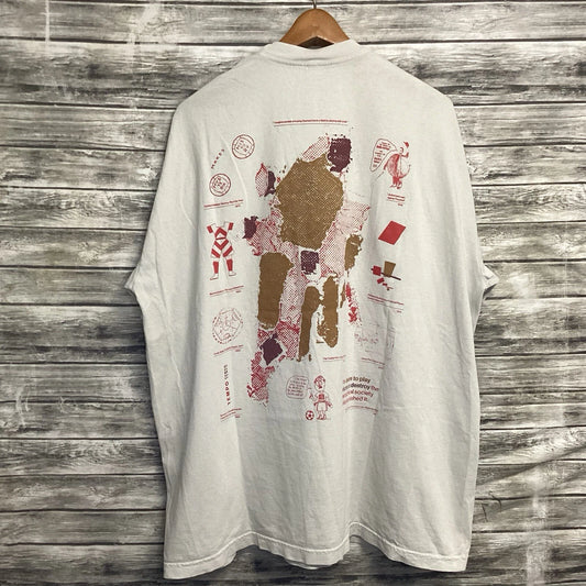 Boot Boyz Biz Shirt Mens 2XL Ivory Art & Football Soccer Graphic Tee Streetwear