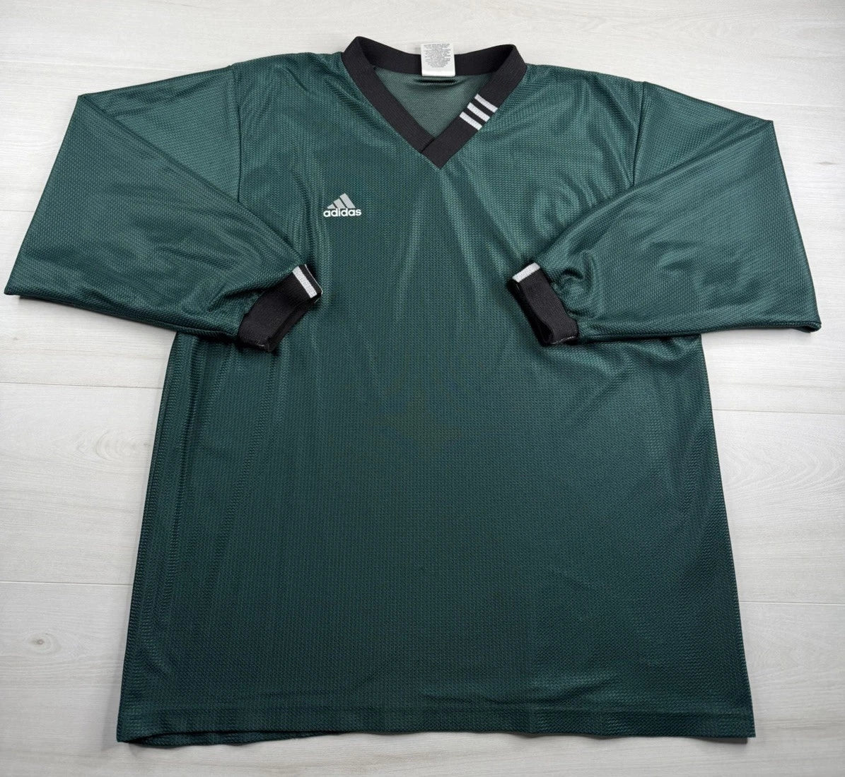 Vtg Adidas Soccer Jersey Shirt Futbol Long Sleeve Shiny Dazzle 90s Y2K Mens M