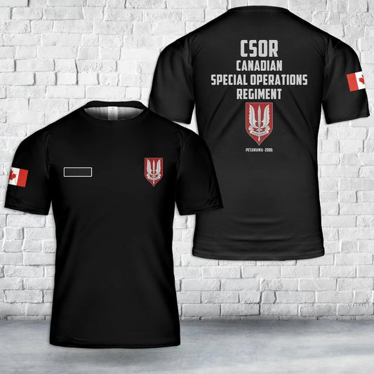 Custom Name CSOR Canadian Special Operations Regiment T-Shirt 3D