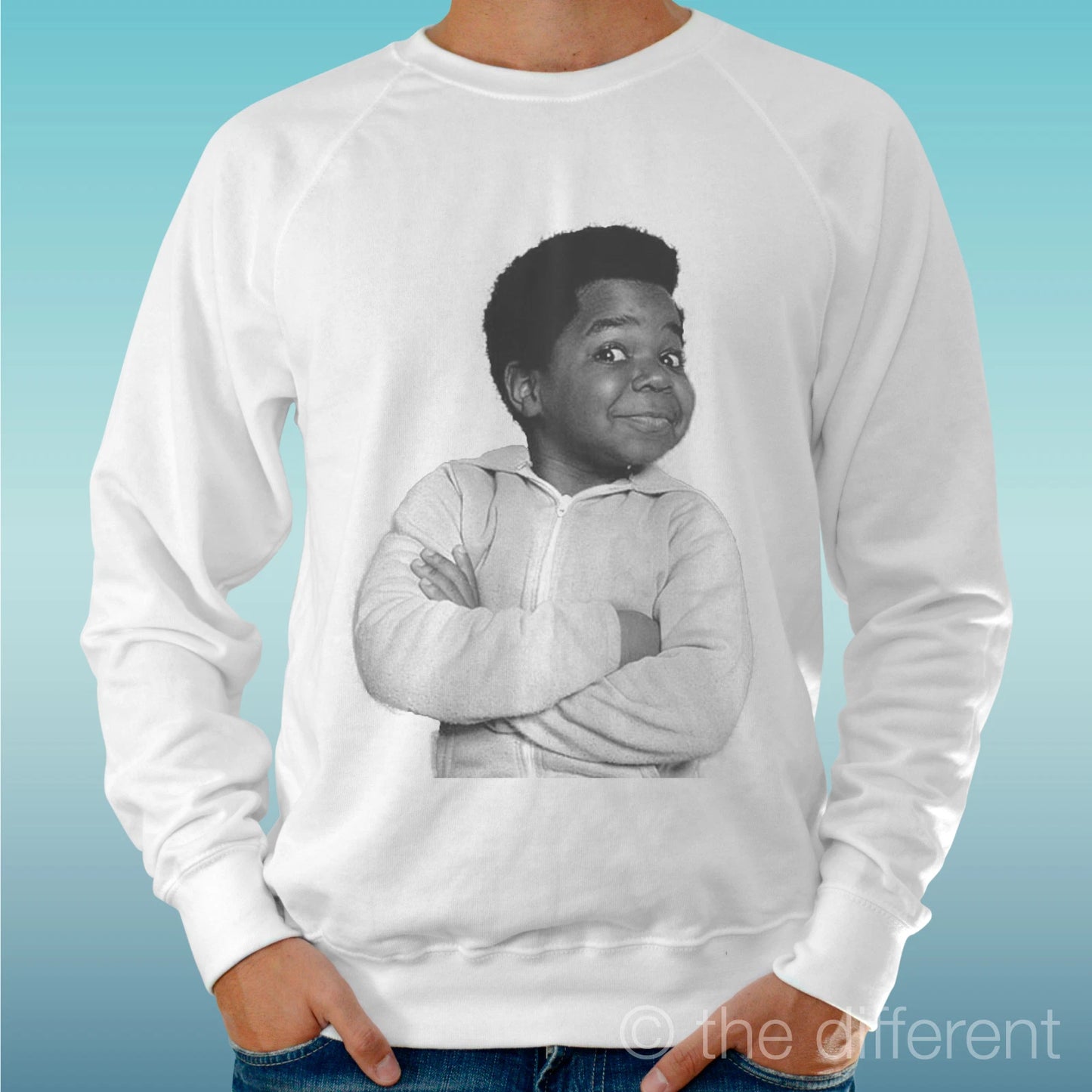 Felpa Man Light Sweater White " Arnold Telefilm Vintage " Road To Happiness