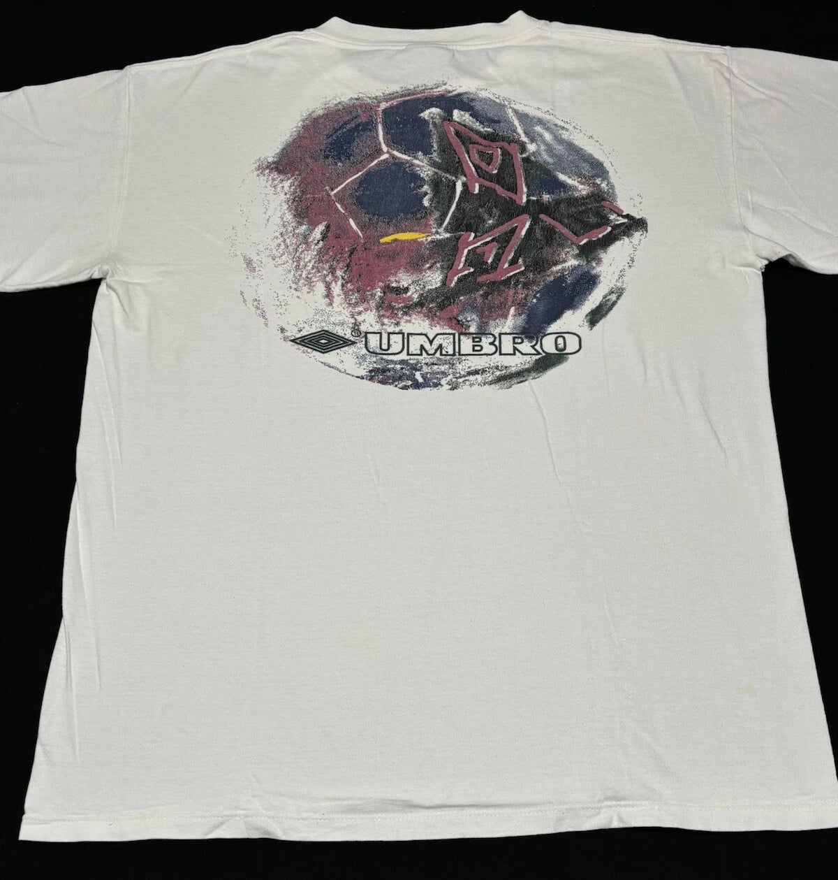 Vintage 90s Umbro Soccer Print T Shirt Made In USA Ball Graphic Adult Size XL