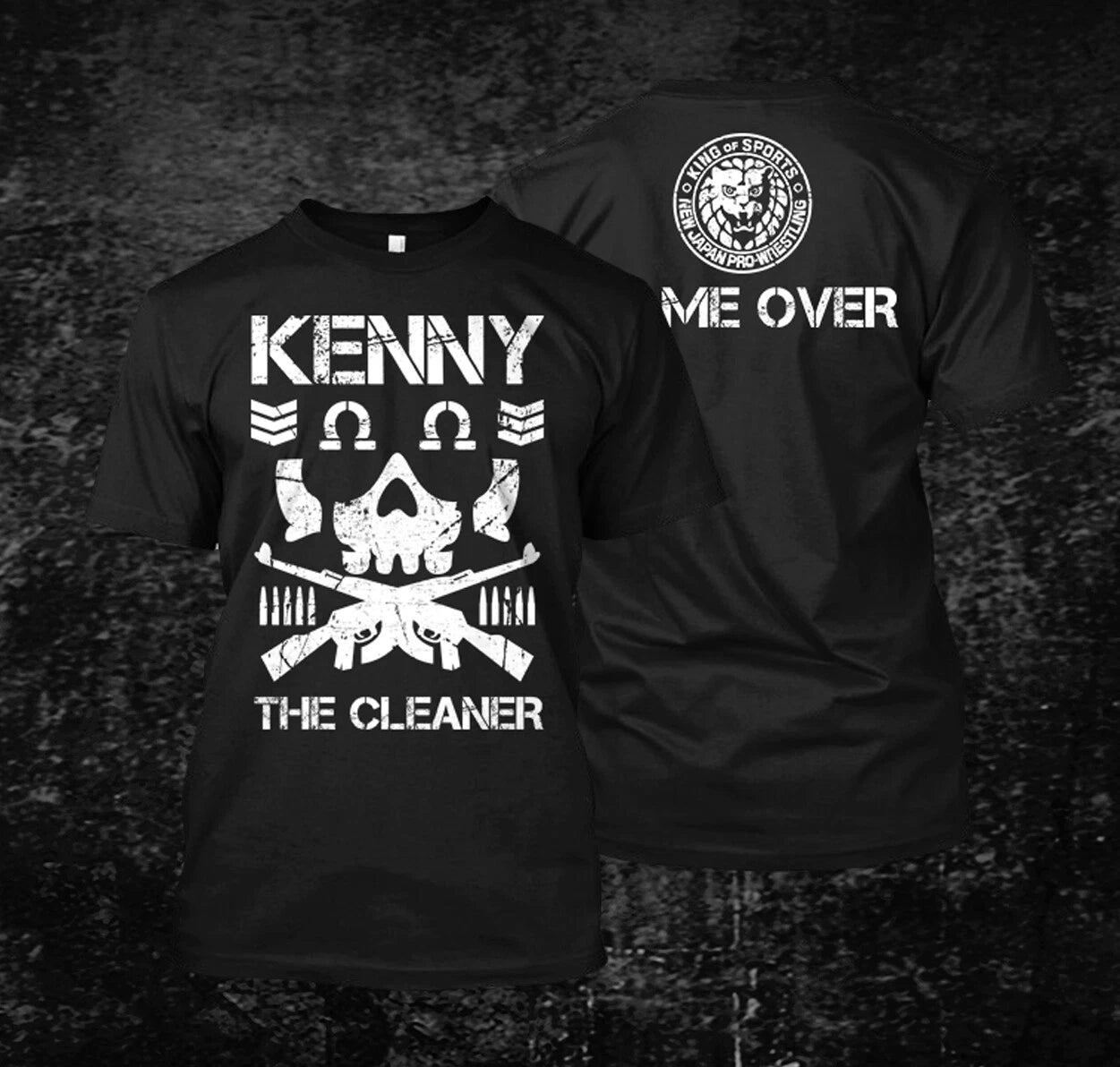 Kenny omega bullet club the cleaner -  Custom Men's Back and front  T-Shirt Tee