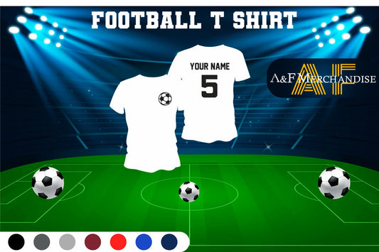 Custom printed Personalised Football T-shirt Name Number player Celebration Fan