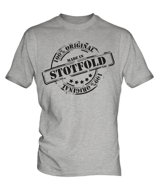 MADE IN STOTFOLD MENS T-SHIRT GIFT CHRISTMAS BIRTHDAY 18TH 30TH 40TH 50TH 60TH