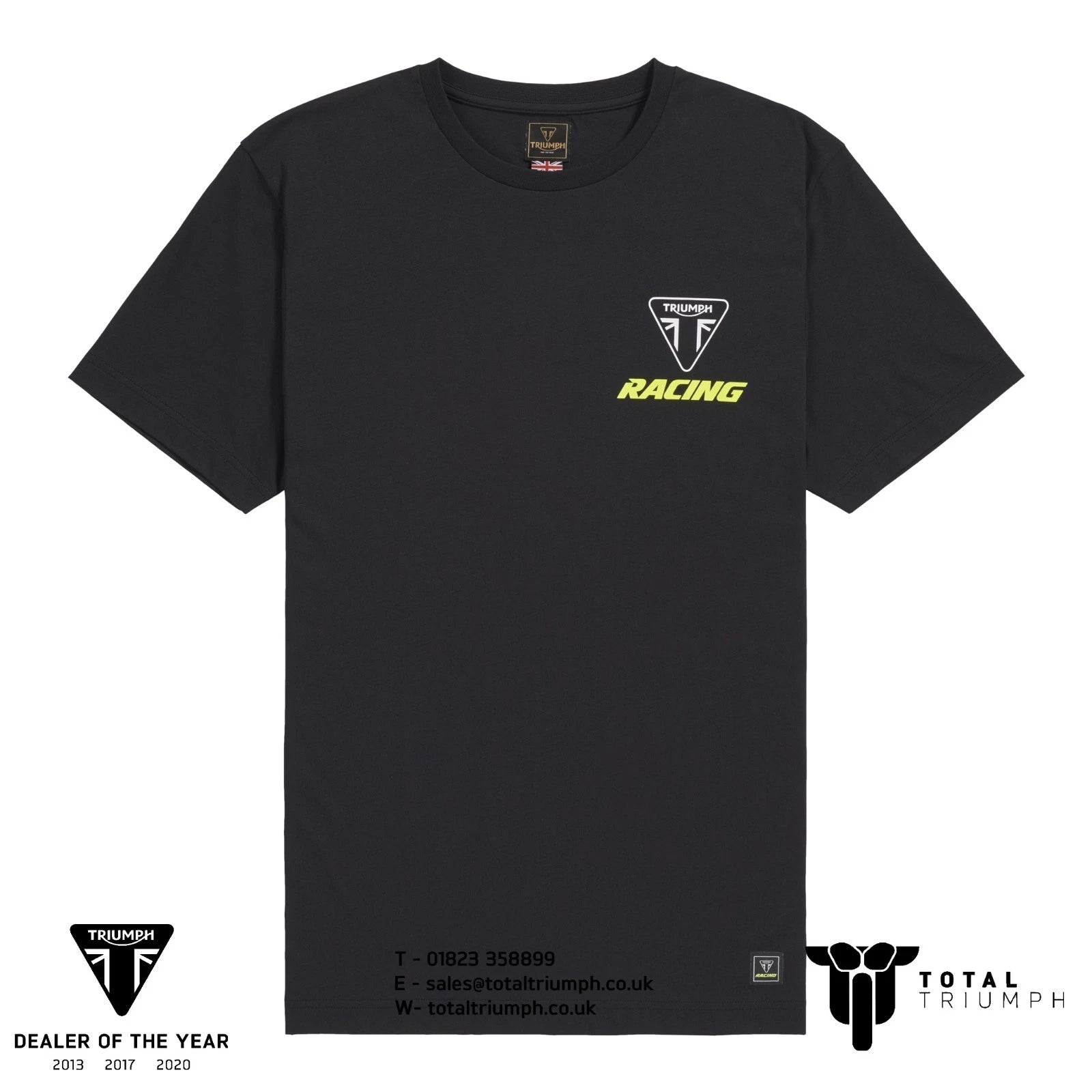 GENUINE Triumph Racing Motorcycles MX Logo T-Shirt Tee Black NEW MX 100% Cotton