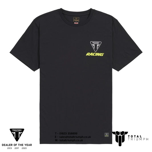 GENUINE Triumph Racing Motorcycles MX Logo T-Shirt Tee Black NEW MX 100% Cotton