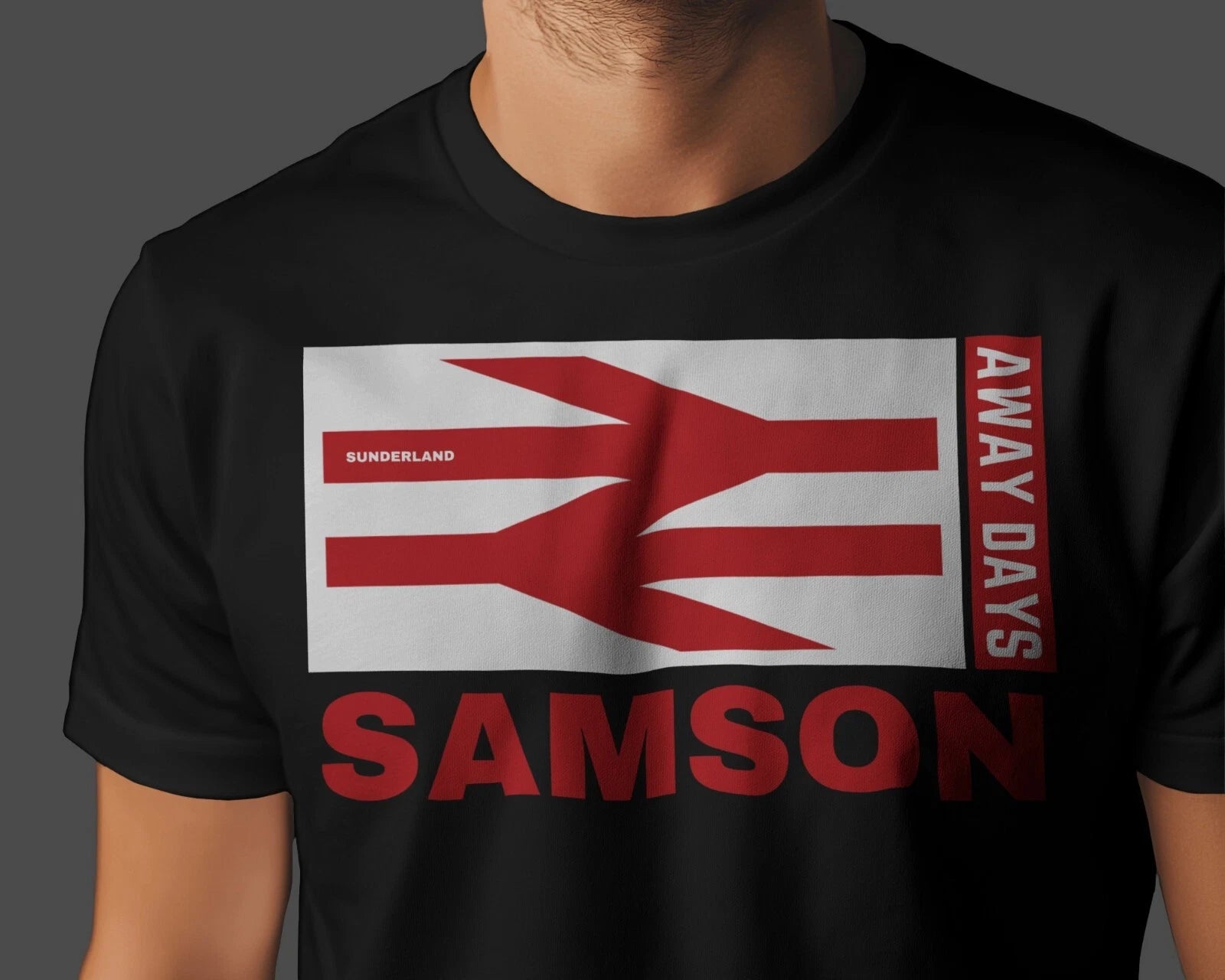 SAMSON Away Days T-Shirt | Sunderland Mackems Black Cats Tyne Wear Roker