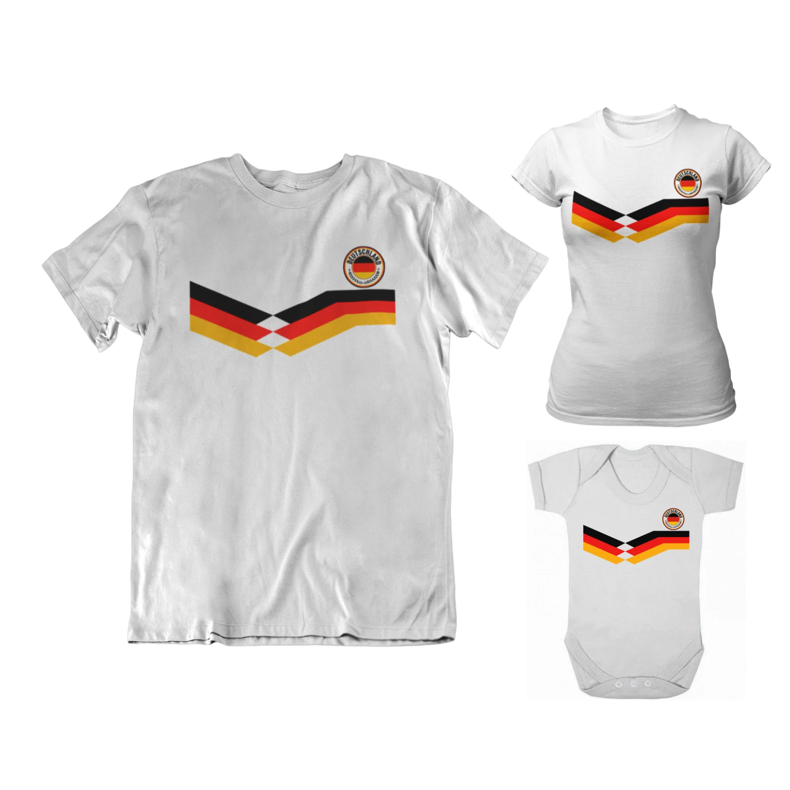 Adult or Kids GERMANY Retro Strip Football TShirt 2026 German Euro World Cup