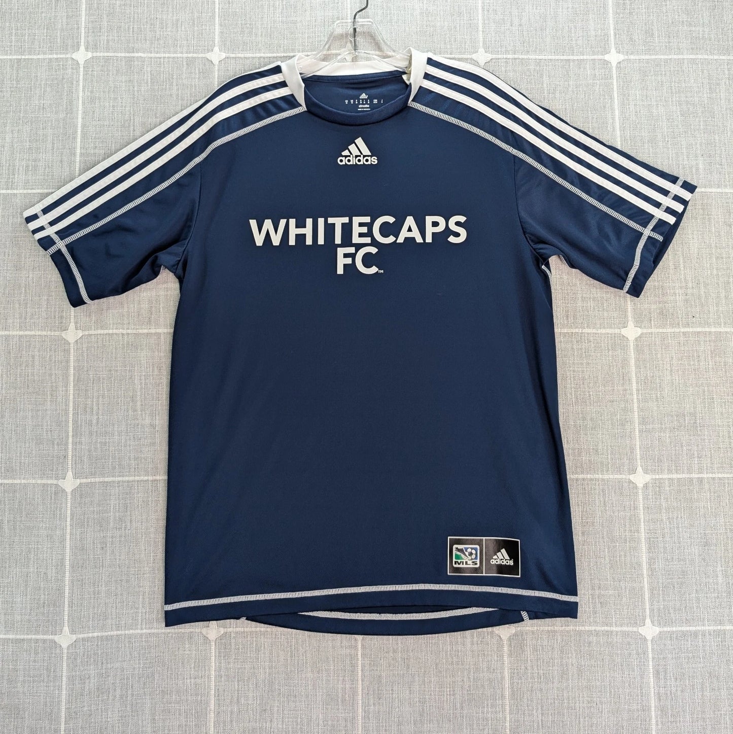 Adidas Vancouver White Caps FC Shirt Mens Medium Blue MLS Soccer Futbol Jersey